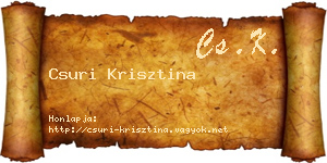 Csuri Krisztina névjegykártya
